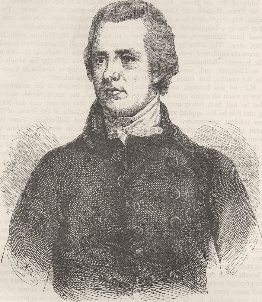 WESTMINSTER POLITICIANS. William Pitt, from a portrait by Hoppner. London c1880